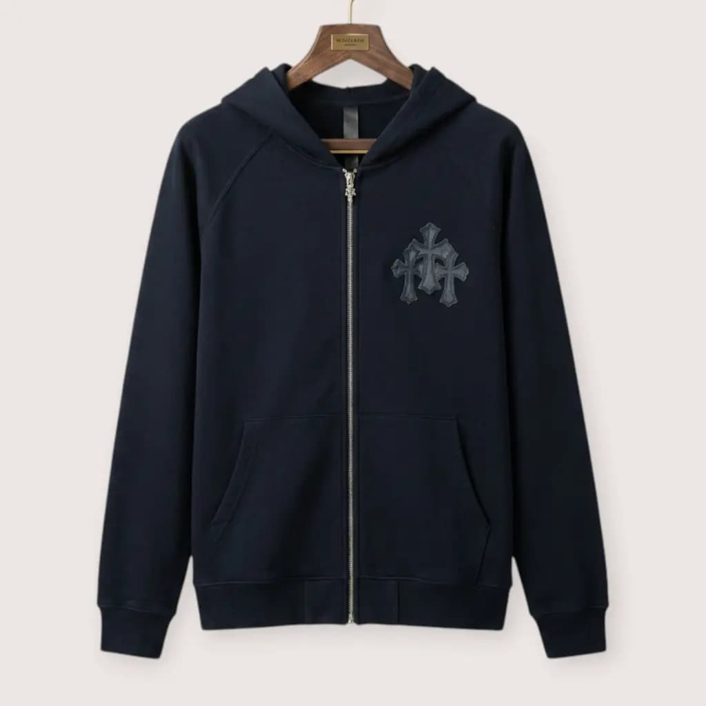 CHROME HEARTS 트리플 크로스 집업 후드