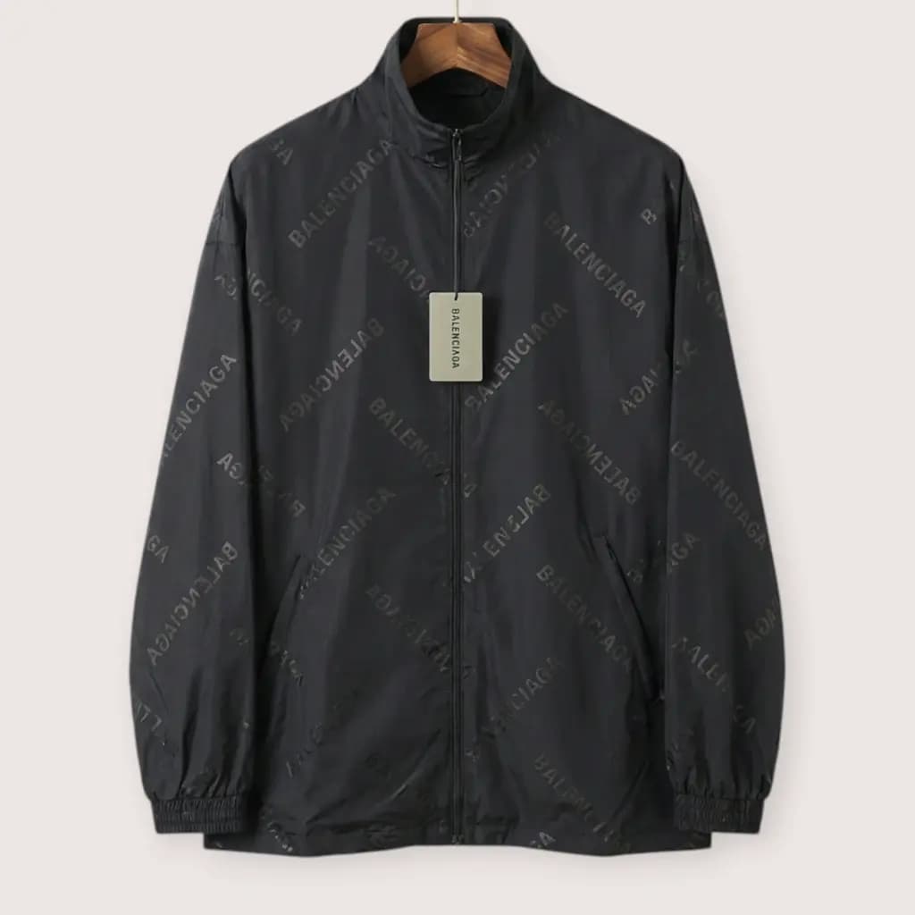 BALENCIAGA 올오버 로고 실크 자켓