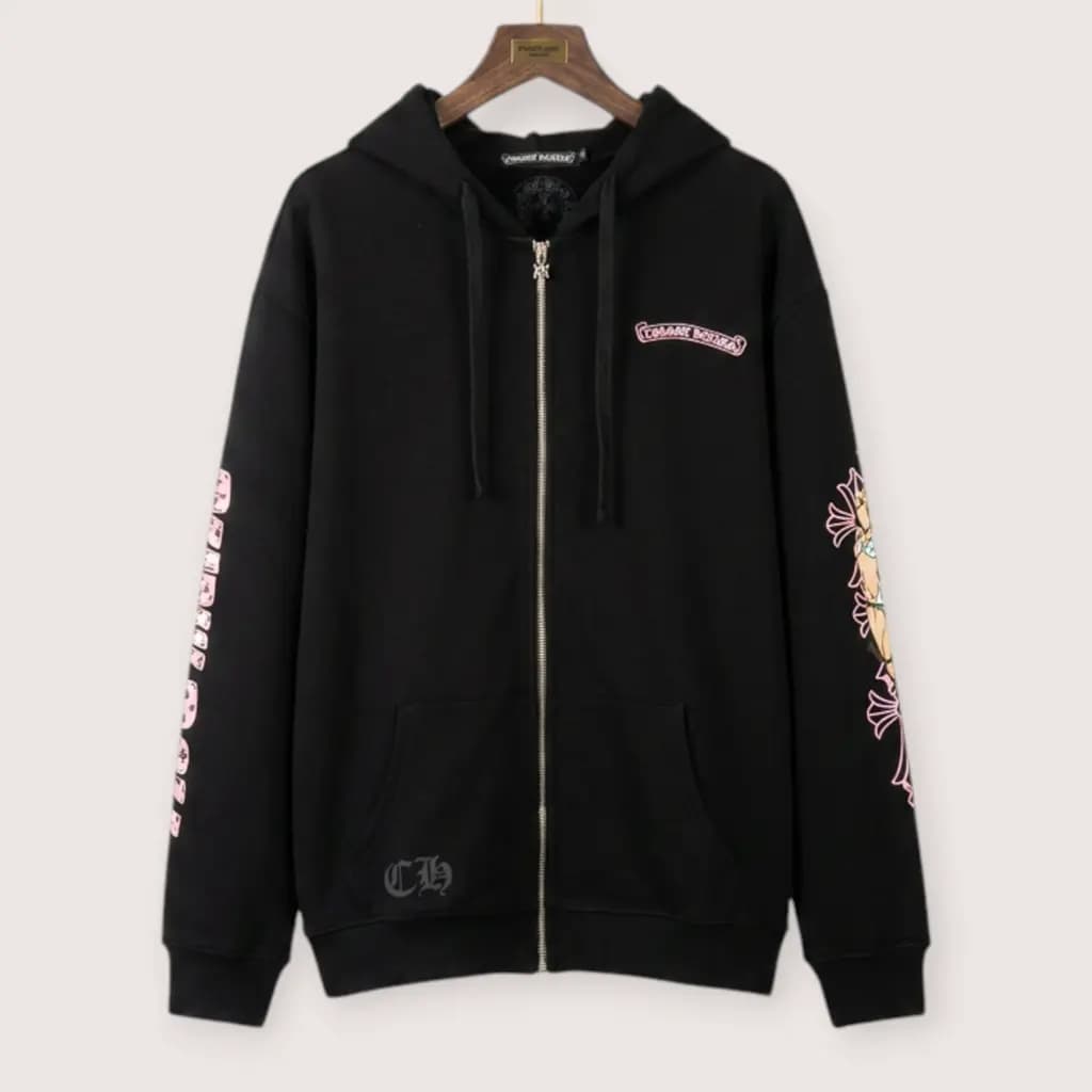 CHROME HEARTS 그래피티 크로스 집업 후드
