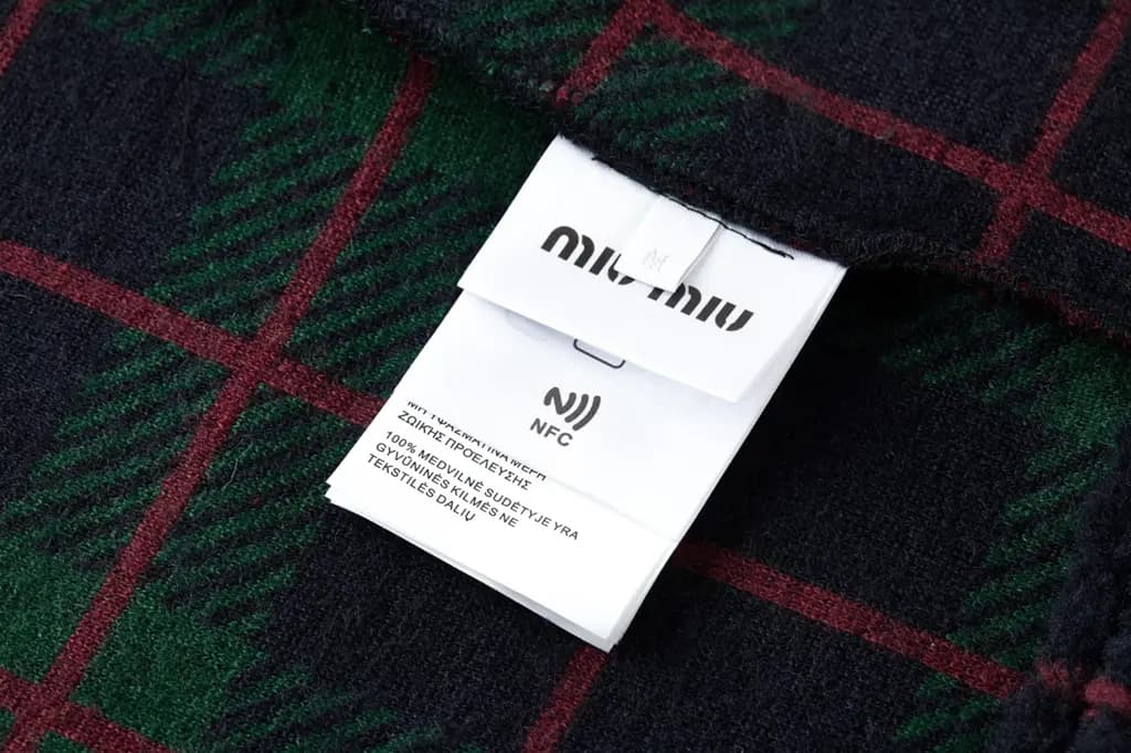 미우미우 MIU MIU 체크 테디 플리스 집업 상세 이미지