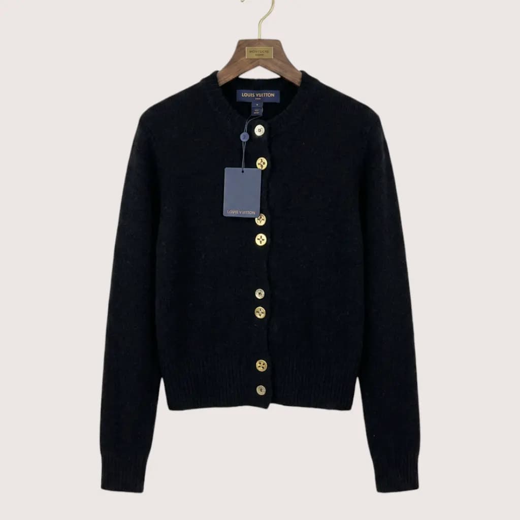 LOUIS VUITTON 울 블렌드 크롭 니트 카디건(Long)