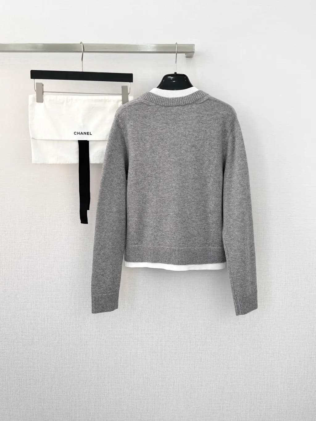 샤넬 CHANEL 울 블렌드 크롭 니트 카디건 상세 이미지