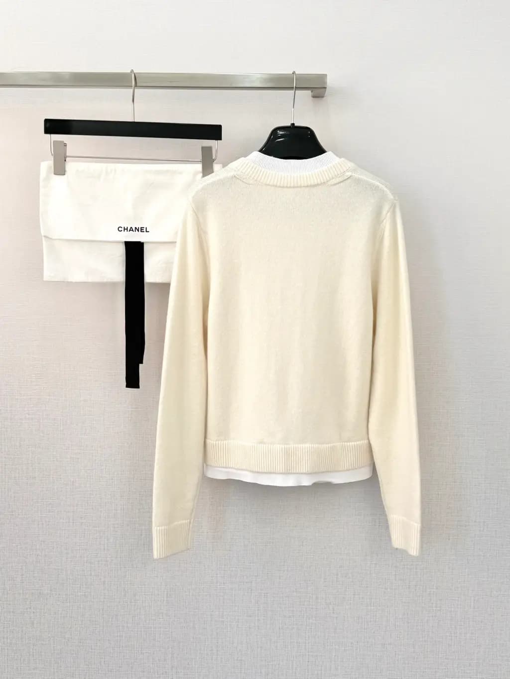 샤넬 CHANEL 울 블렌드 크롭 니트 카디건 상세 이미지