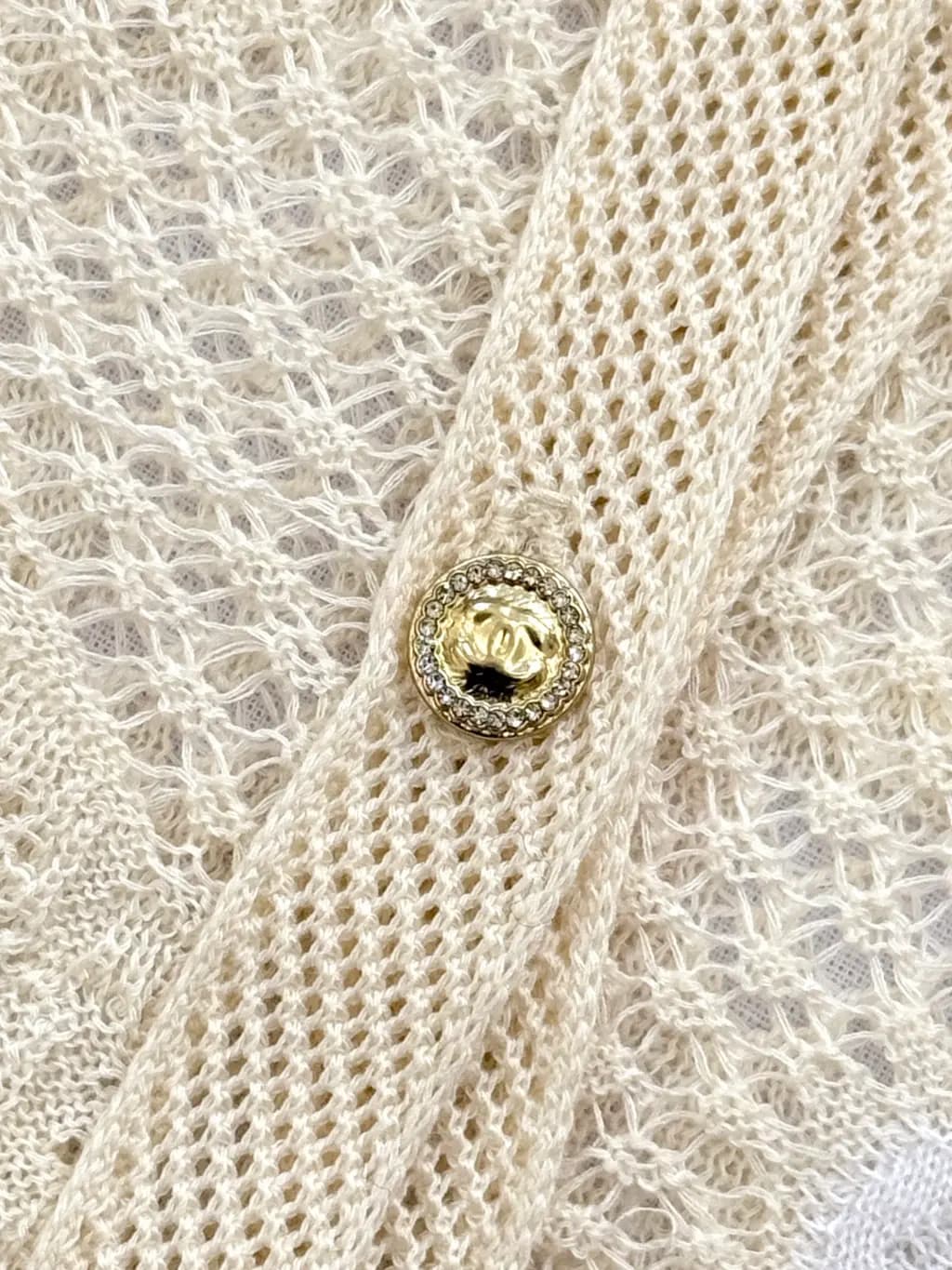 샤넬 CHANEL 오픈워크 레이스 니트 카디건 상세 이미지