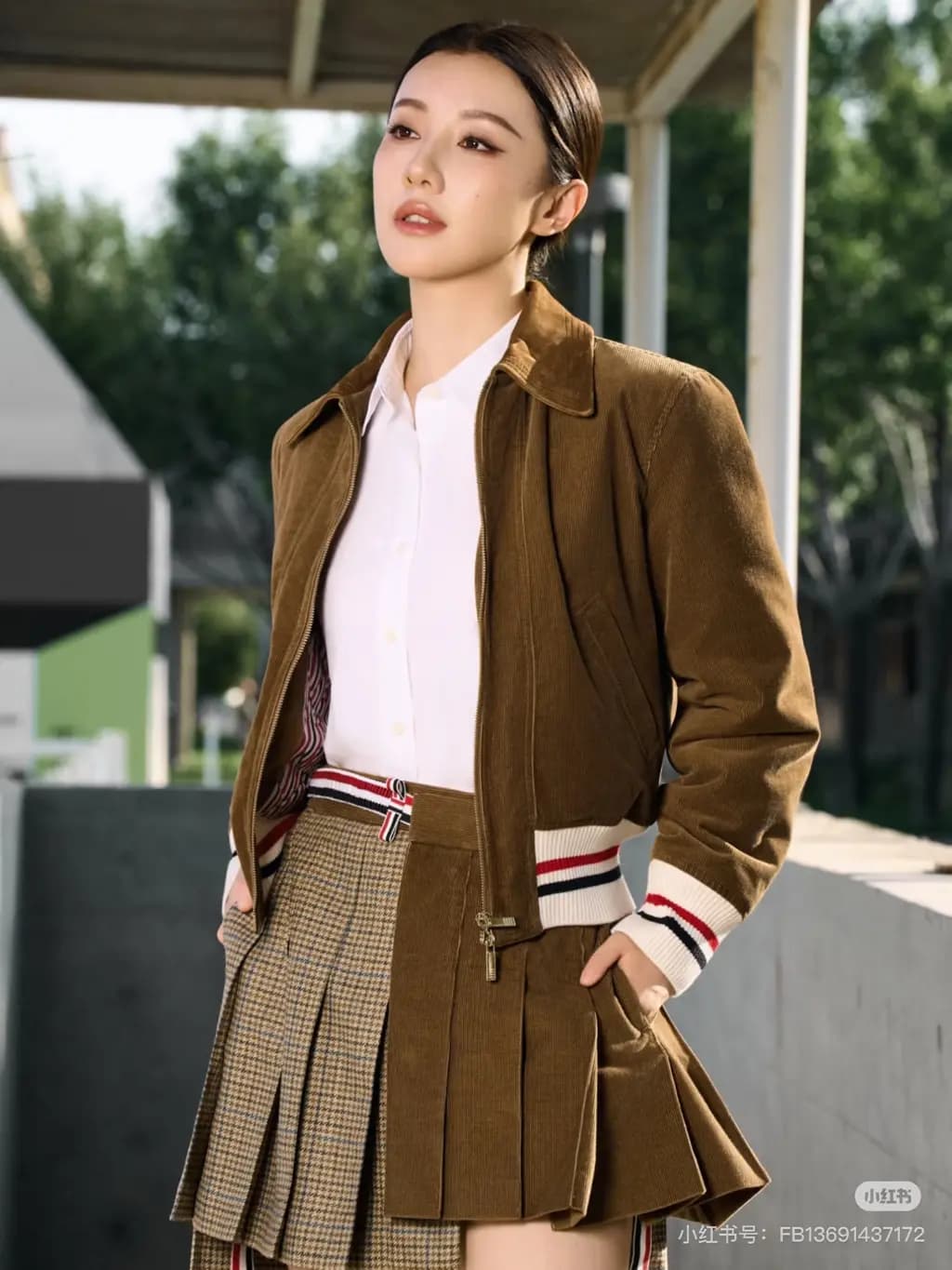 톰브라운 THOM BROWNE 코듀로이 집업 자켓 상세 이미지