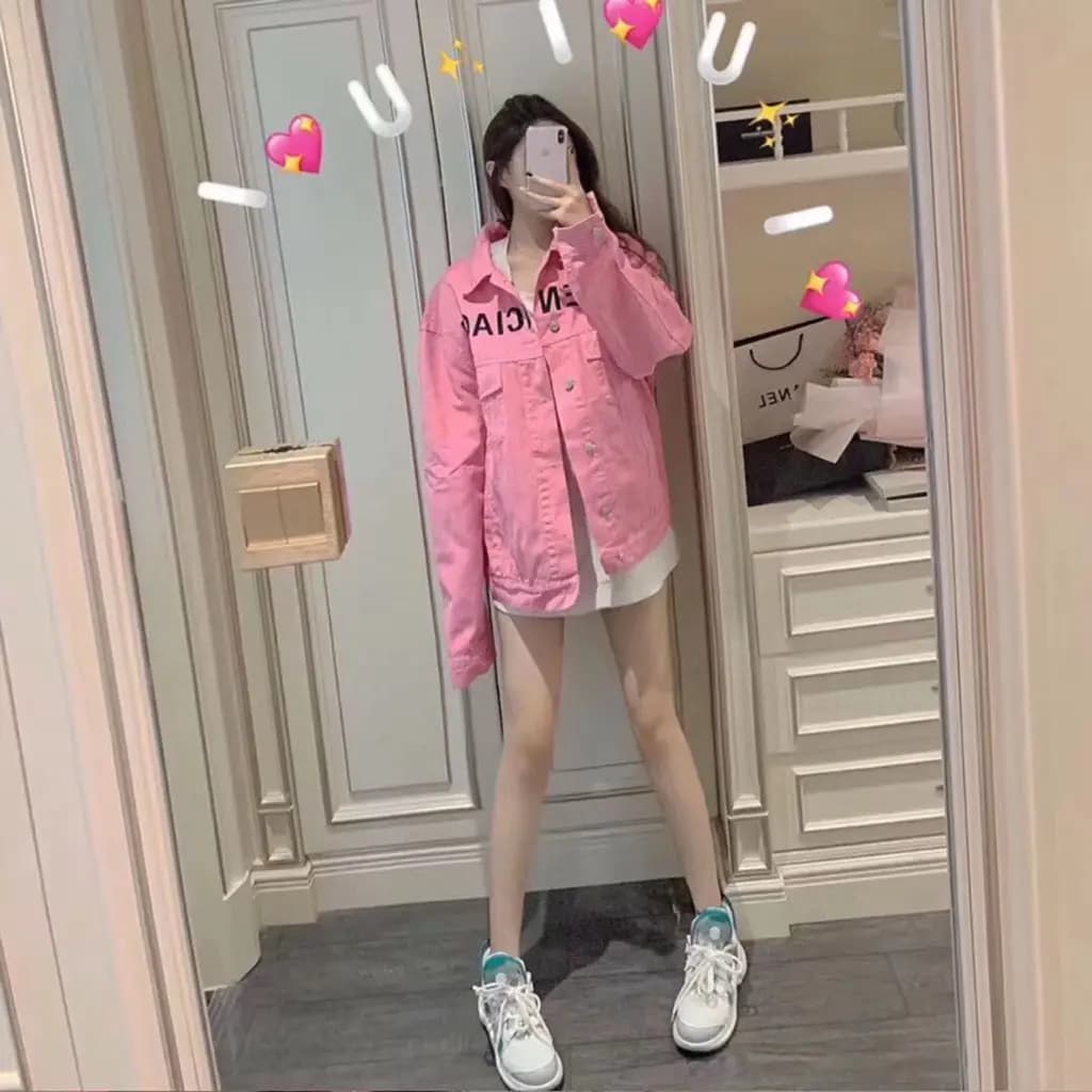 발렌시아가 BALENCIAGA 자수 로고 데님 자켓 상세 이미지