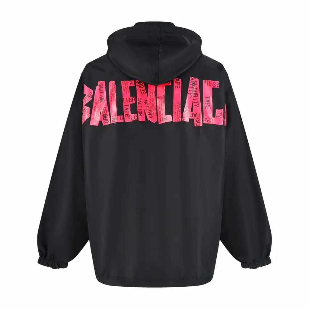 발렌시아가 BALENCIAGA CAUTION TAPE 그래픽 후드 자켓 상세 이미지