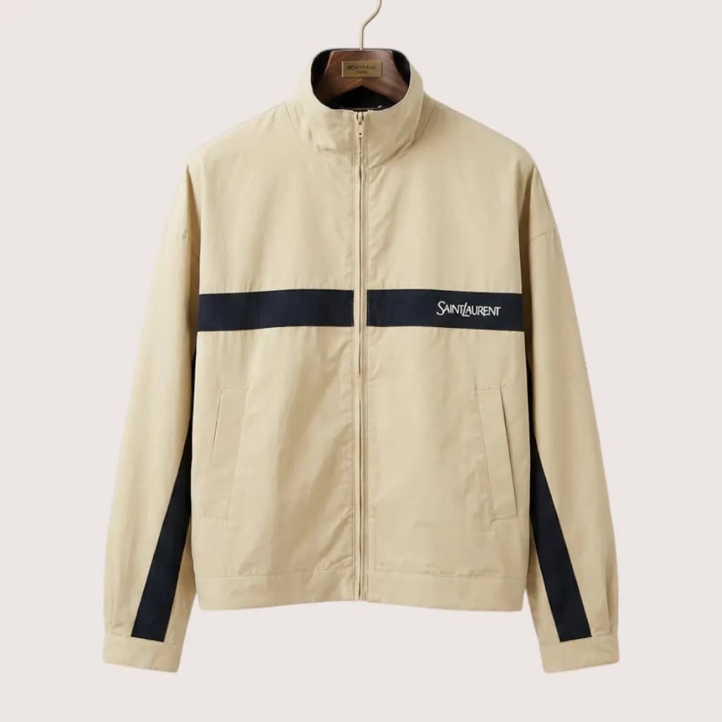 SAINT LAURENT 컬러 블록 스트라이프 집업 자켓
