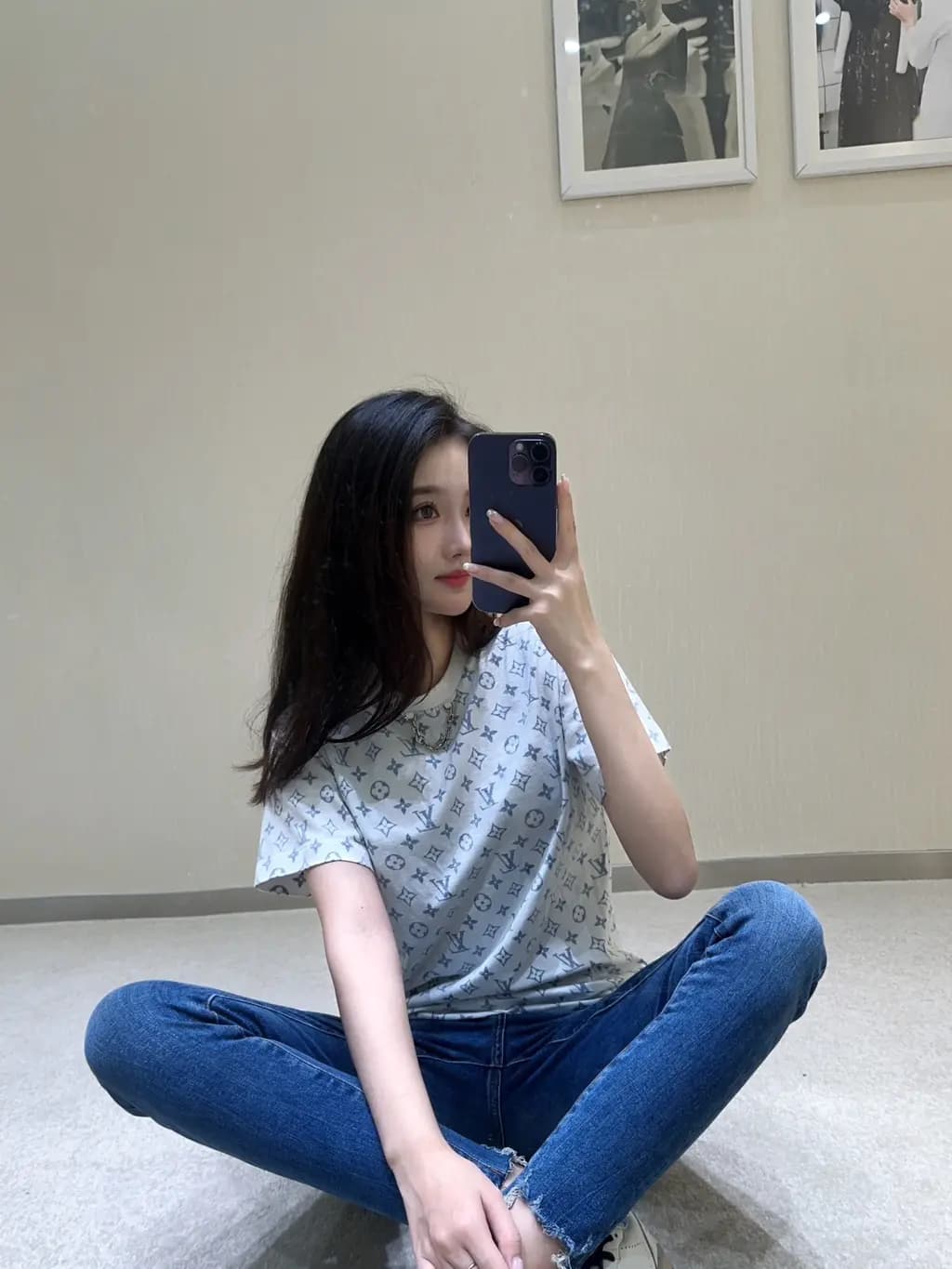 루이비통 LOUIS VUITTON 올오버 모노그램 체인 반팔 티셔츠 상세 이미지