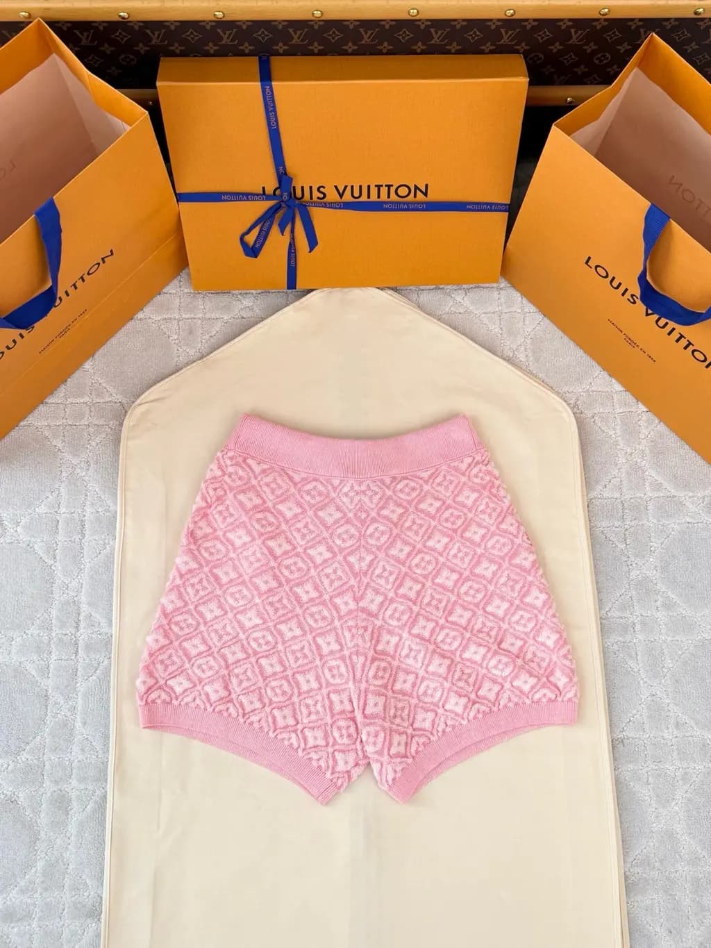 루이비통 LOUIS VUITTON 모노그램 자카드 니트 숏팬츠 상세 이미지