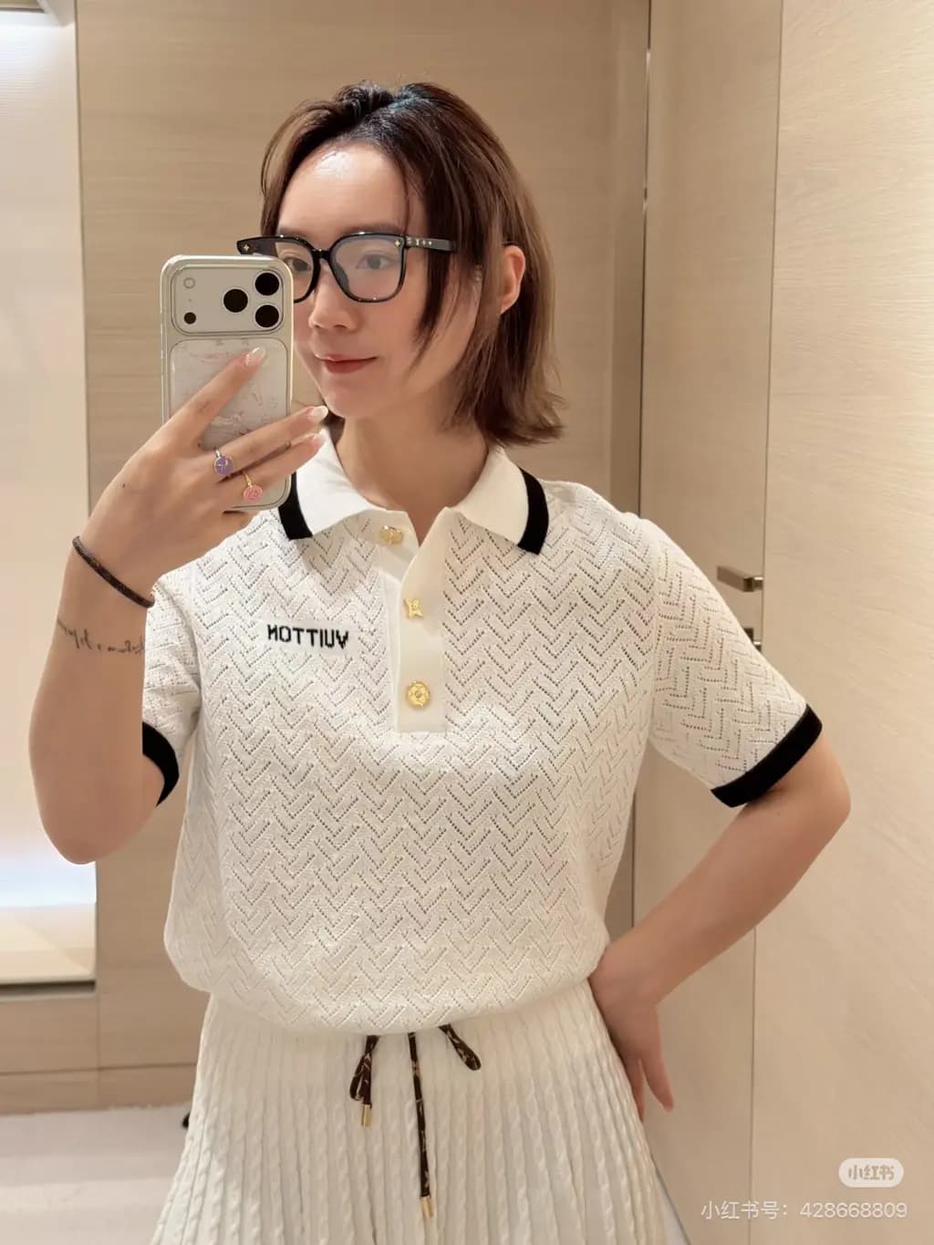 루이비통 LOUIS VUITTON 메쉬 자카드 폴로 셔츠 상세 이미지