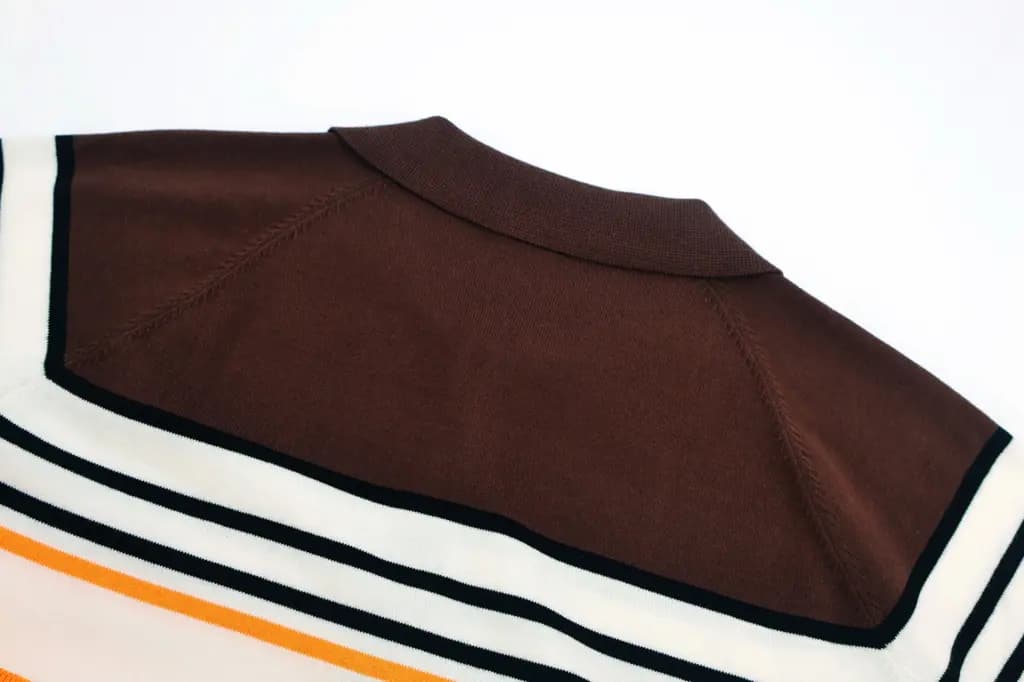펜디 FENDI 컬러 블록 스트라이프 폴로 셔츠 상세 이미지
