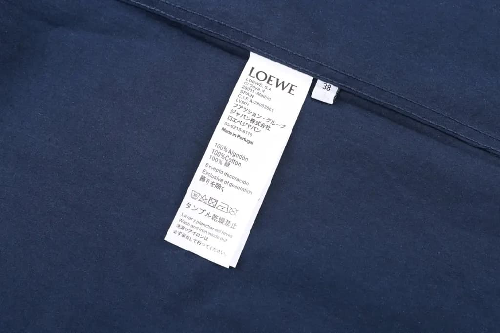 로에베 LOEWE 아나그램 자수 코튼 셔츠 상세 이미지