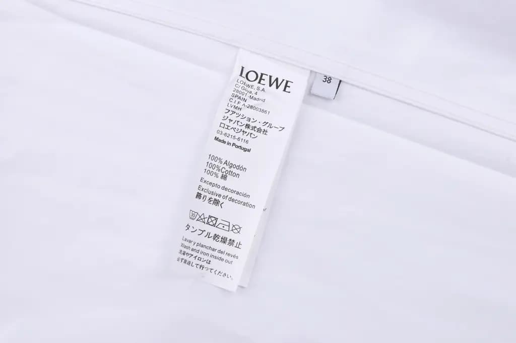 로에베 LOEWE 아나그램 자수 코튼 셔츠 상세 이미지