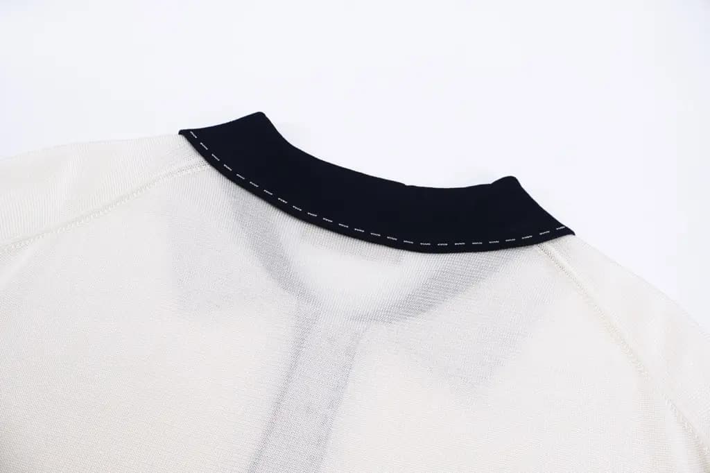 펜디 FENDI 콘트라스트 칼라 니트 폴로 셔츠 상세 이미지