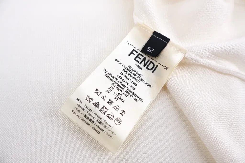 펜디 FENDI 콘트라스트 칼라 니트 폴로 셔츠 상세 이미지