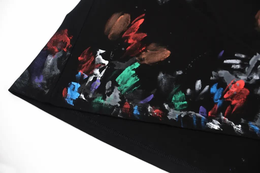 발렌시아가 BALENCIAGA 파리 레터 자수 핸드페인팅 그래피티 티셔츠 상세 이미지