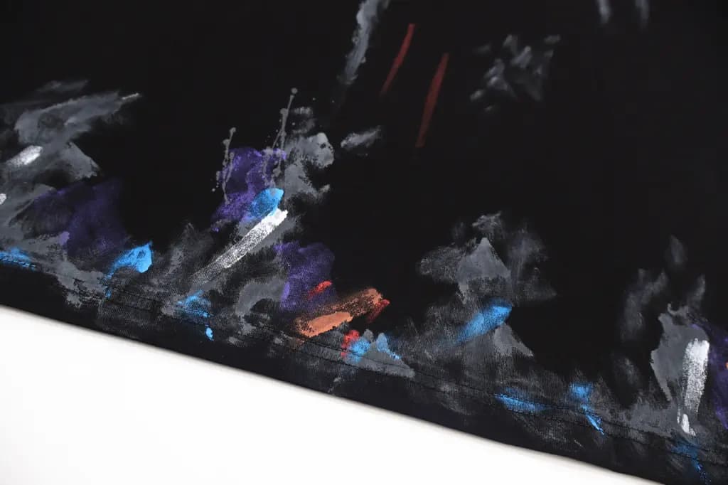 발렌시아가 BALENCIAGA 파리 레터 자수 핸드페인팅 그래피티 티셔츠 상세 이미지
