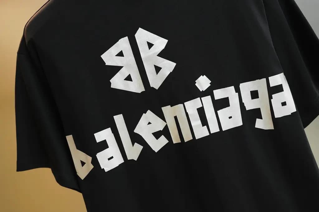 발렌시아가 BALENCIAGA 헤비듀티 프린트 크루넥 반팔 티셔츠 상세 이미지