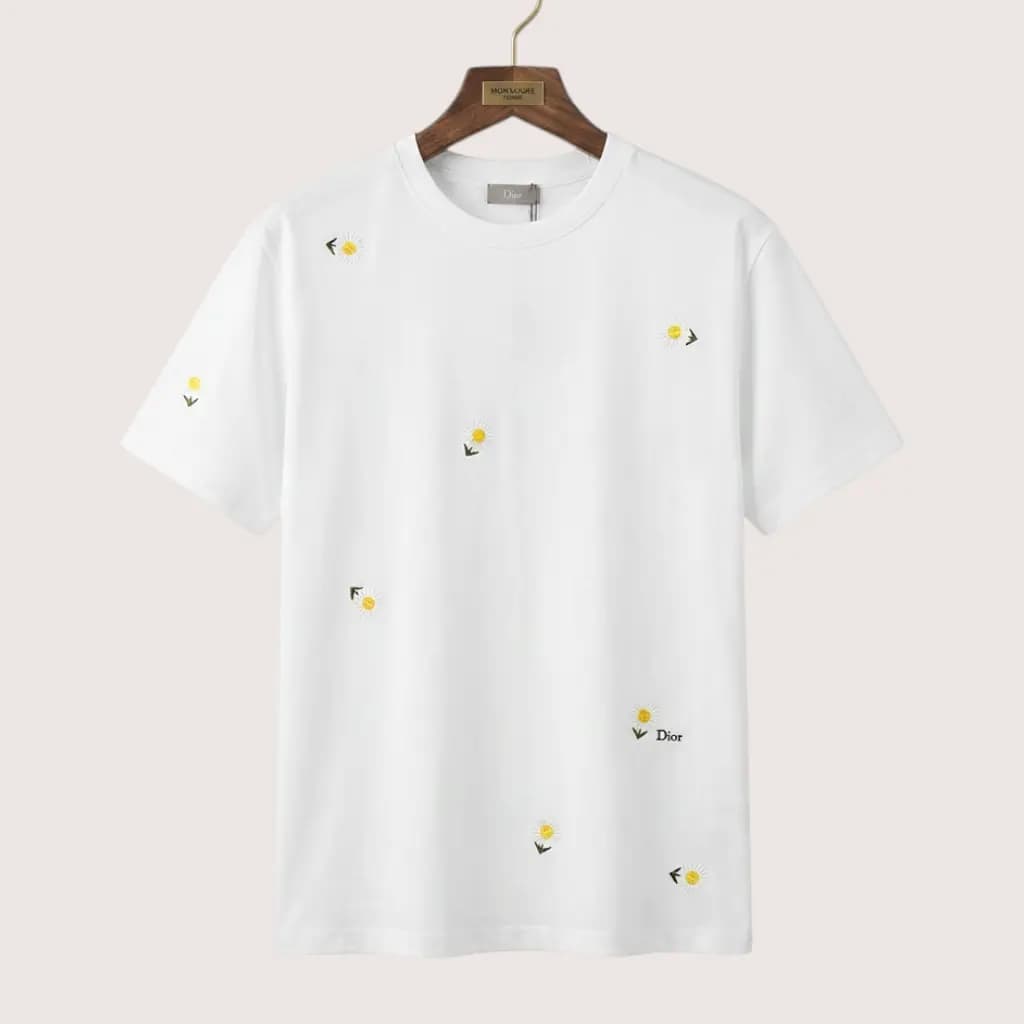 DIOR 마르그리트 데이지 자수 티셔츠