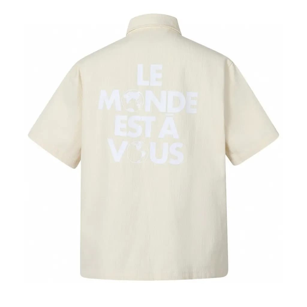 루이비통 LOUIS VUITTON "LE MONDE EST À VOUS" 린넨 반팔 셔츠 상세 이미지