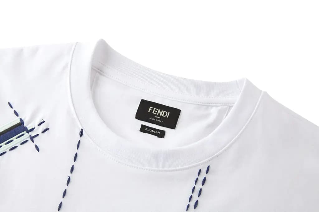 펜디 FENDI FF 체크 자수 오버 티셔츠 상세 이미지