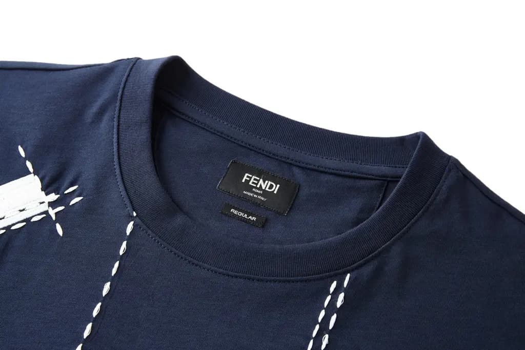 펜디 FENDI FF 체크 자수 오버 티셔츠 상세 이미지