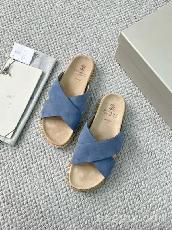 보스넬로쿠치넬리 보스넬로 쿠치넬리 크로스 스트랩 슬라이드 슬리퍼 상세 이미지
