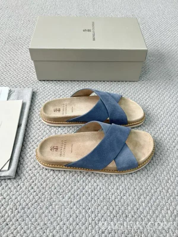 보스넬로쿠치넬리 보스넬로 쿠치넬리 크로스 스트랩 슬라이드 슬리퍼 상세 이미지