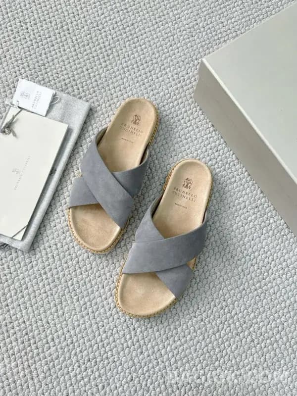 보스넬로쿠치넬리 보스넬로 쿠치넬리 크로스 스트랩 슬라이드 슬리퍼 상세 이미지