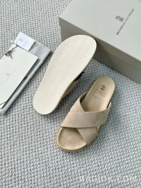 보스넬로쿠치넬리 보스넬로 쿠치넬리 크로스 스트랩 슬라이드 슬리퍼 상세 이미지