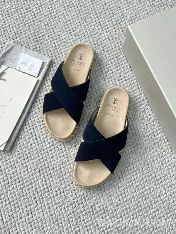 보스넬로쿠치넬리 보스넬로 쿠치넬리 크로스 스트랩 슬라이드 슬리퍼 상세 이미지