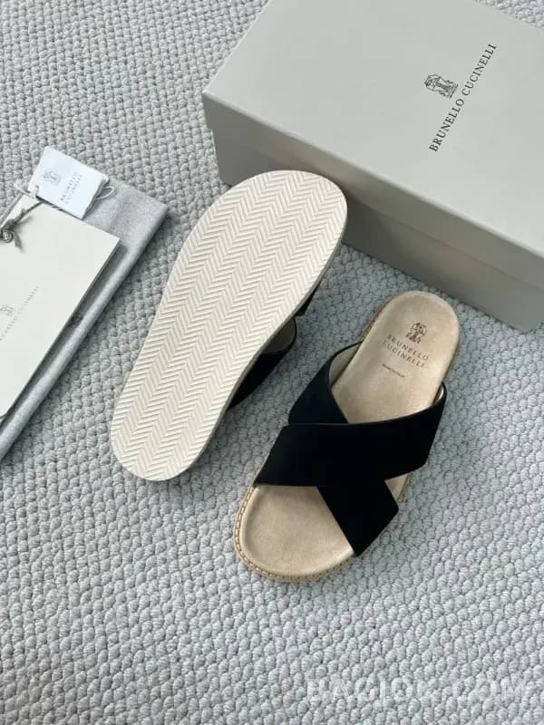 보스넬로쿠치넬리 보스넬로 쿠치넬리 크로스 스트랩 슬라이드 슬리퍼 상세 이미지