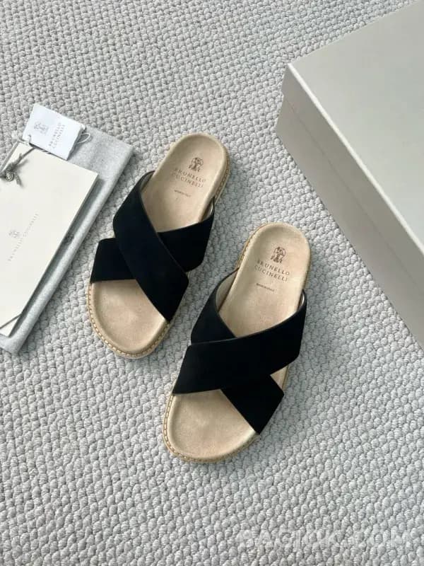 보스넬로쿠치넬리 보스넬로 쿠치넬리 크로스 스트랩 슬라이드 슬리퍼 상세 이미지