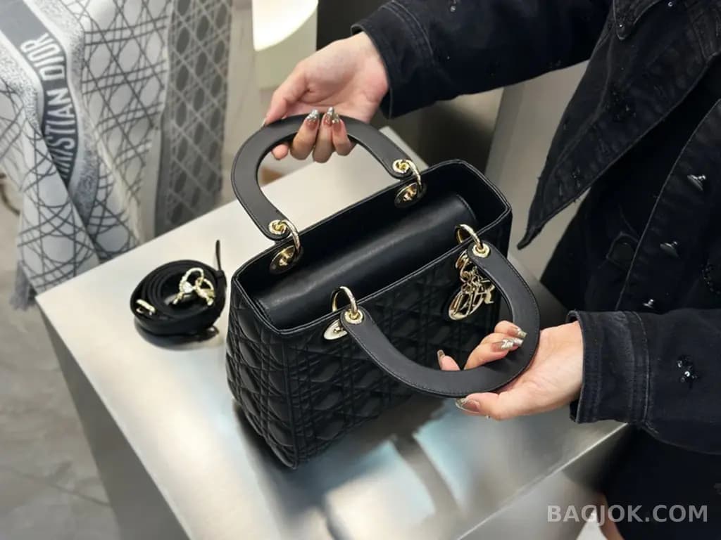 디올 디올 레이디백 미디움 (램스킨) 상세 이미지