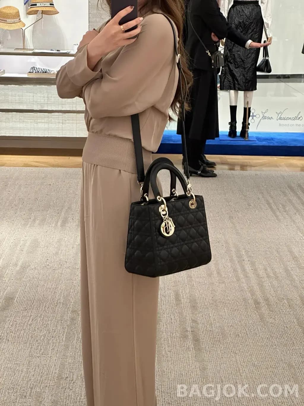 디올 디올 레이디백 미디움 (램스킨) 상세 이미지