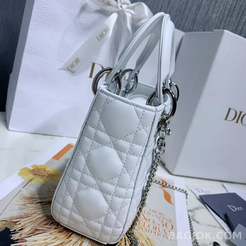 디올 디올 레이디백 미니 (램스킨/은장) 상세 이미지