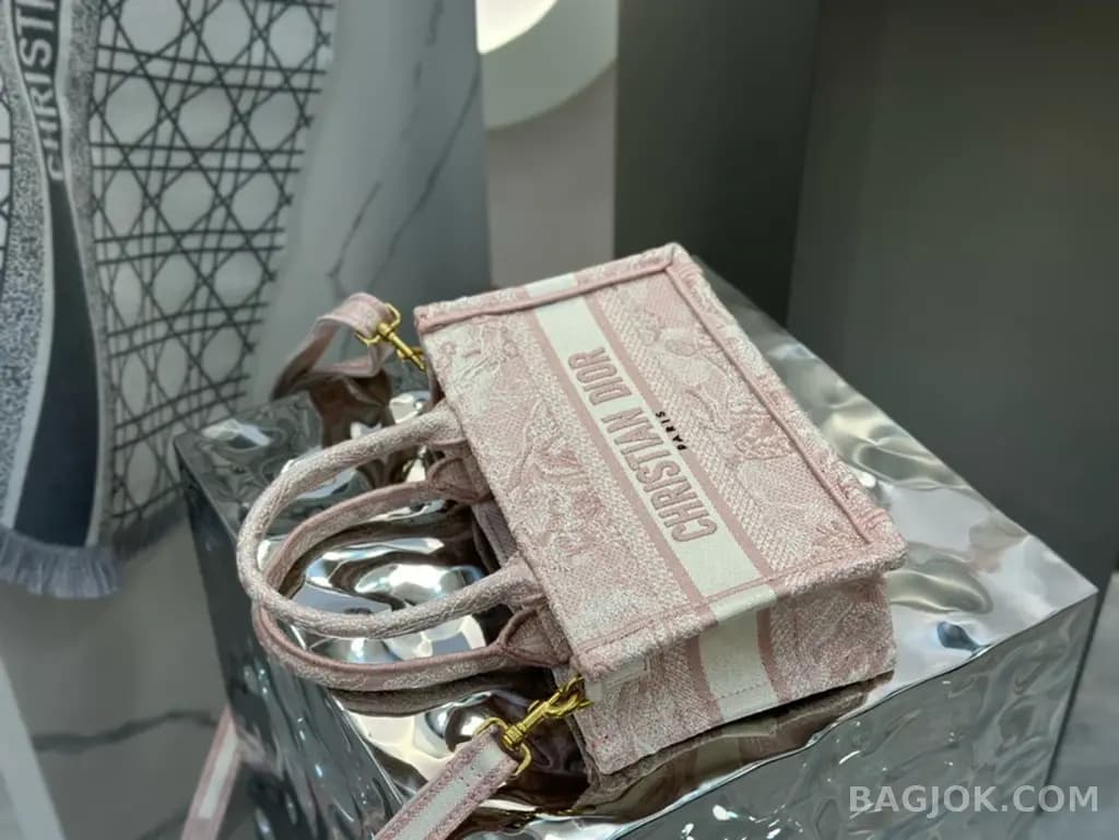 디올 디올 트왈 드 주이 리버스 자수 북 토트백 미니 상세 이미지