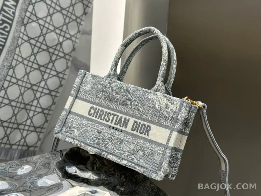 디올 디올 트왈 드 주이 리버스 자수 북 토트백 미니 상세 이미지