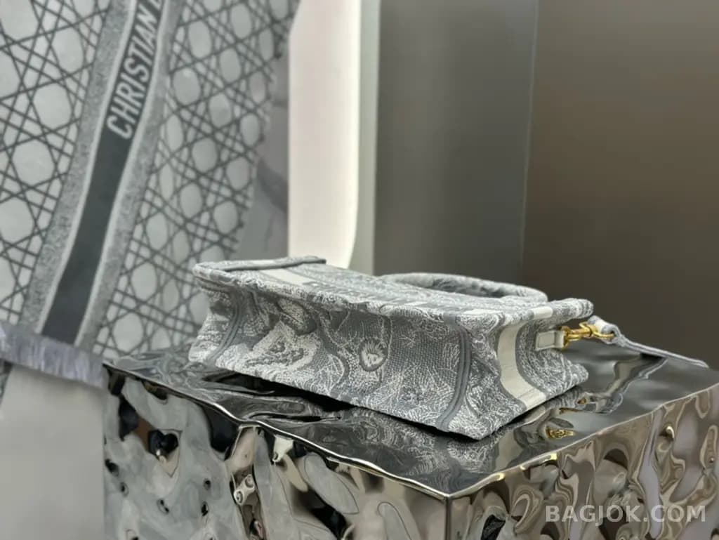 디올 디올 트왈 드 주이 리버스 자수 북 토트백 미니 상세 이미지