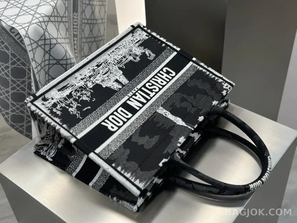 디올 디올 파리 자수 북 토트백 미디움 상세 이미지
